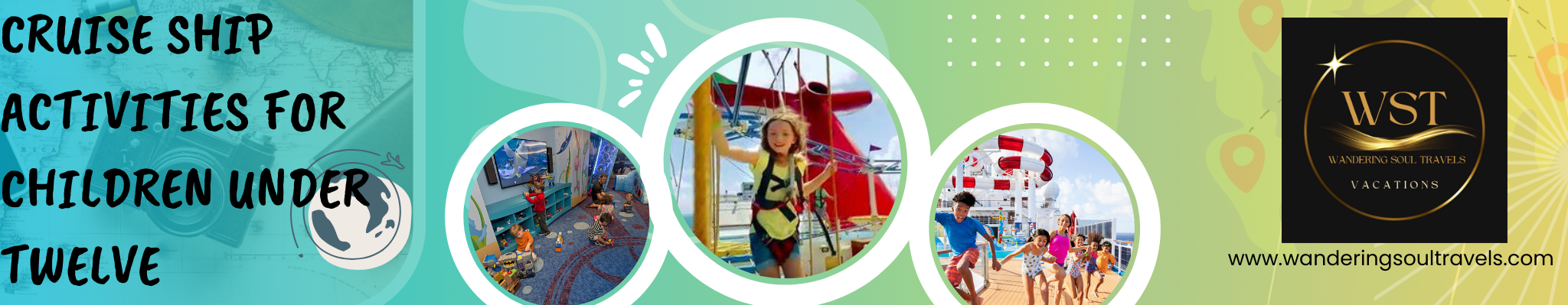 A link to a blog page about kids activites aboard a cruise ship